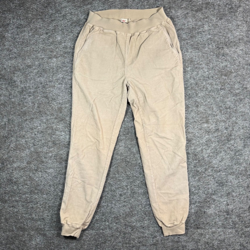 Faherty Stretch Terry Corduroy Pants Womens XS Stone Elastic Waist Stretchy